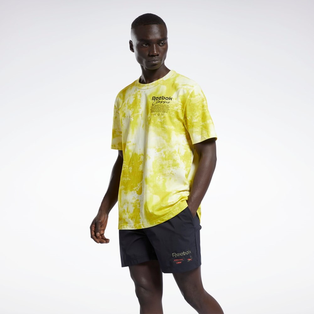 Acid Yellow Reebok Classics Allover Print Graphic T-Shirt | H54419
