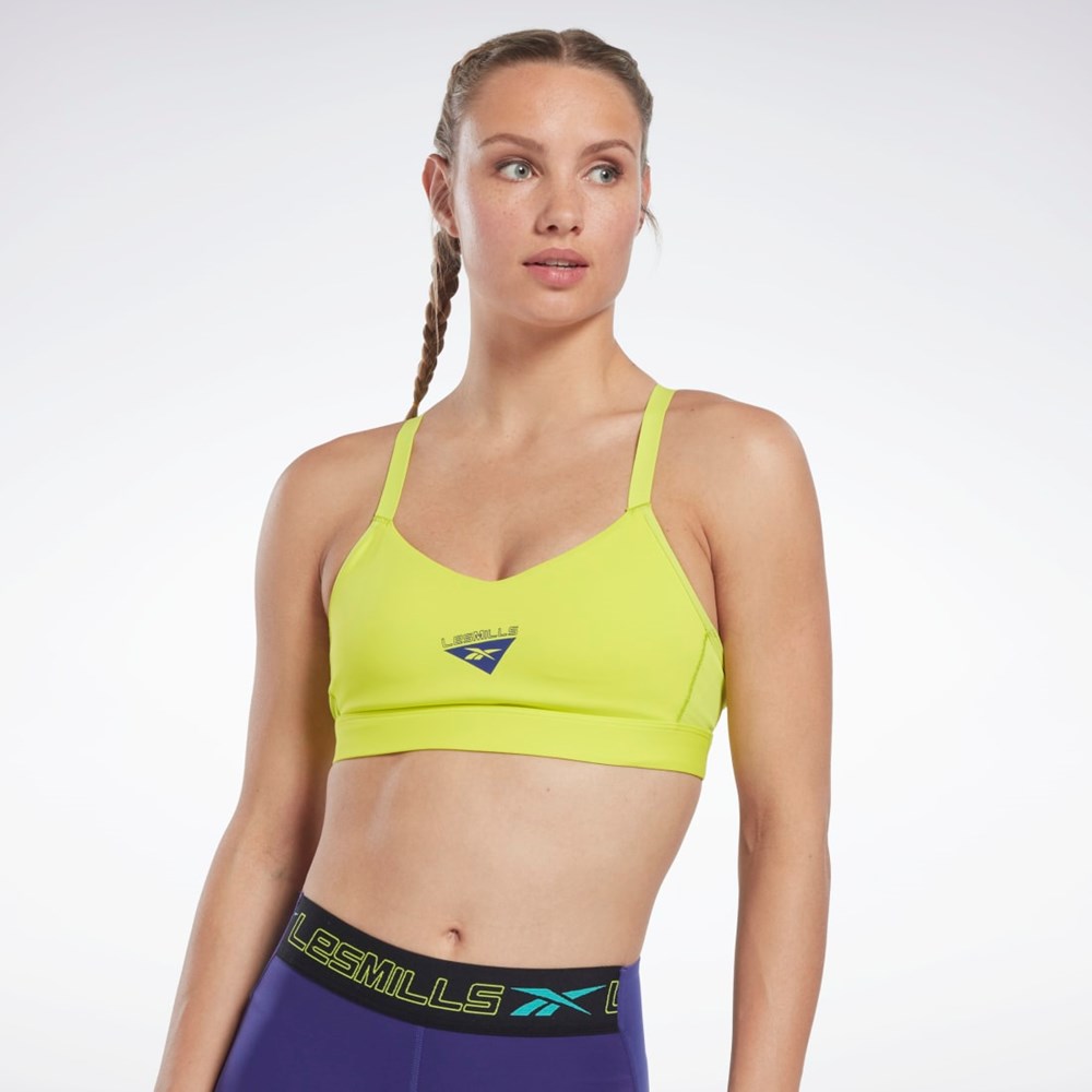 Acid Yellow Reebok Les Mills® Reebok Lux Strappy Sports Bra | HN7607