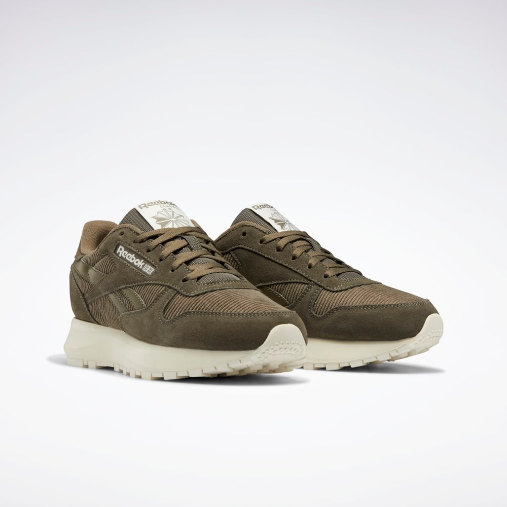 Army Green / Army Green / Classic White Reebok Classic Leather SP Shoes | GW4466