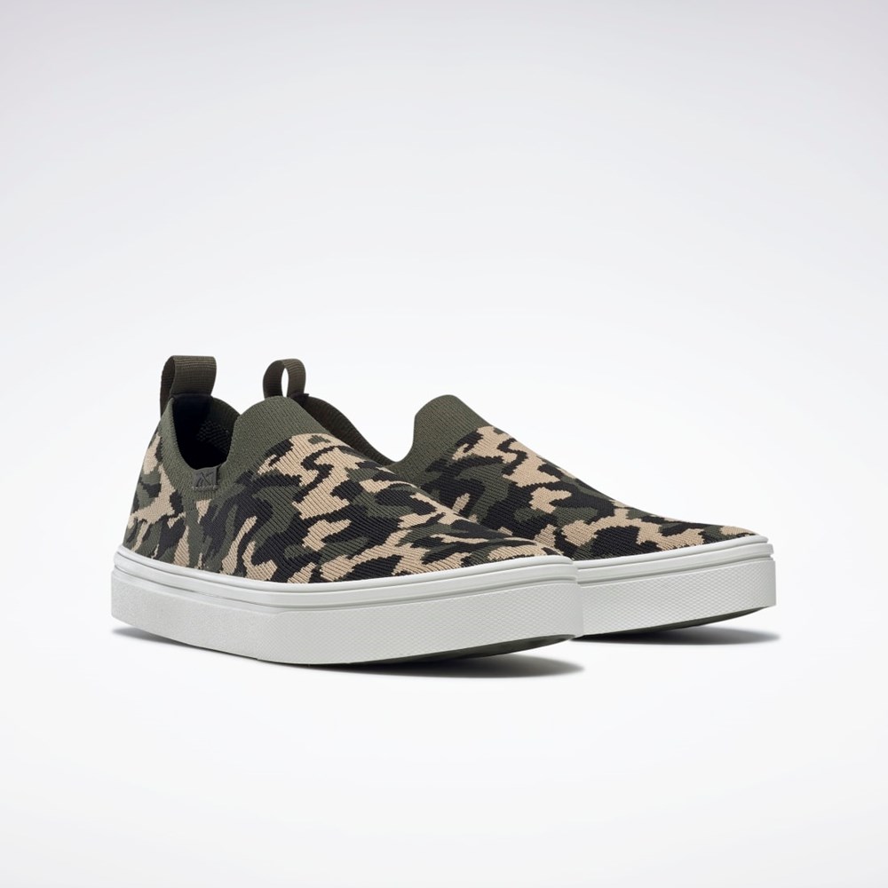 Army Green / Black / Stucco Reebok OnLux Slip-On Walking Shoes | GZ3102