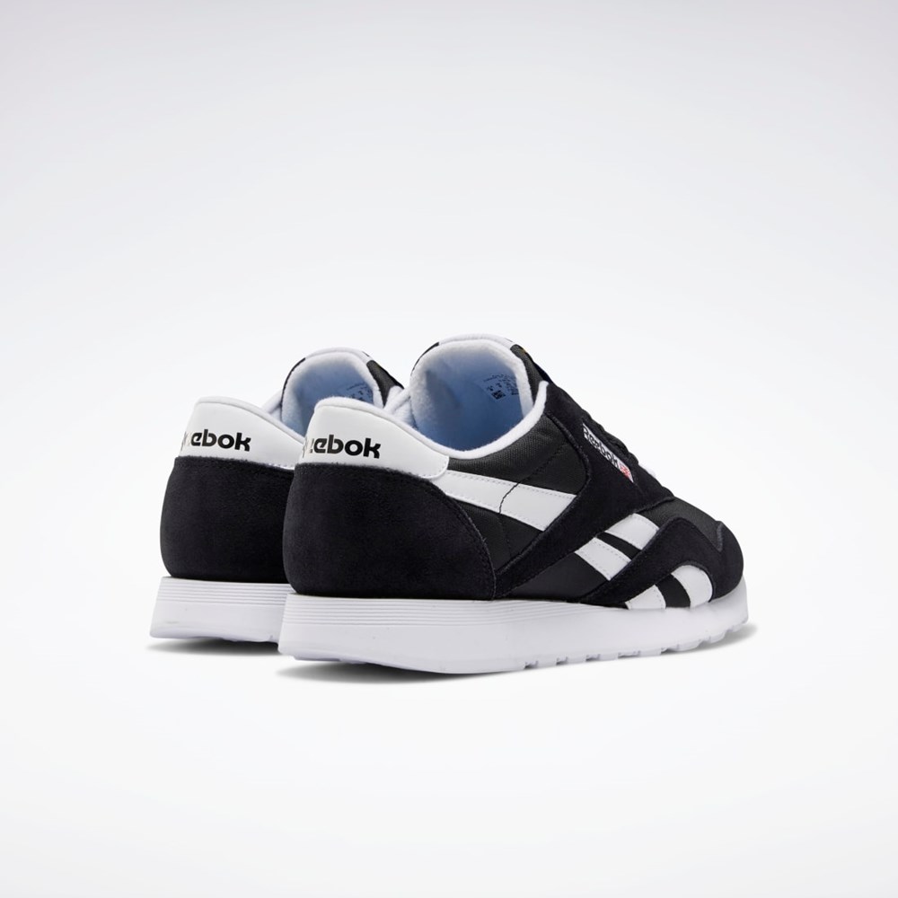Black / Black / White Reebok Classic Nylon Shoes | FV1592