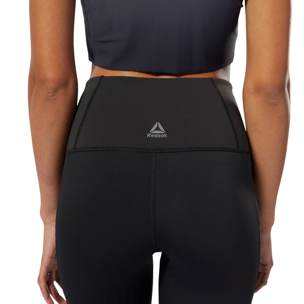 Black / Grey Reebok Yoga Ombre Leggings | DU4475