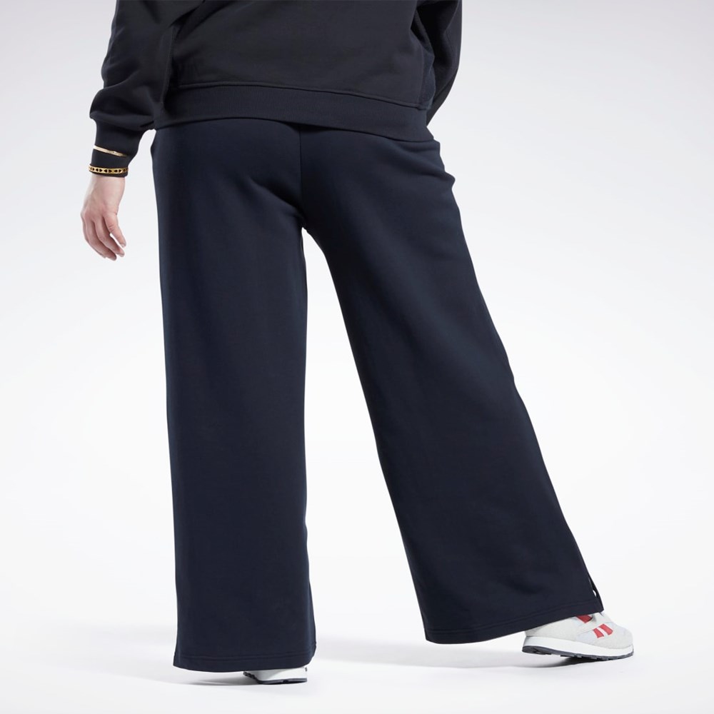 Black Reebok Classics Wide-Leg Pants (Plus Size) | HI2382