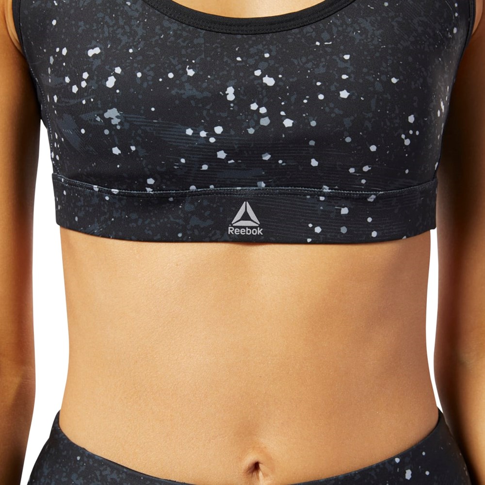Black Reebok Hero Racer Medium-Impact Padded Bra | EC3004