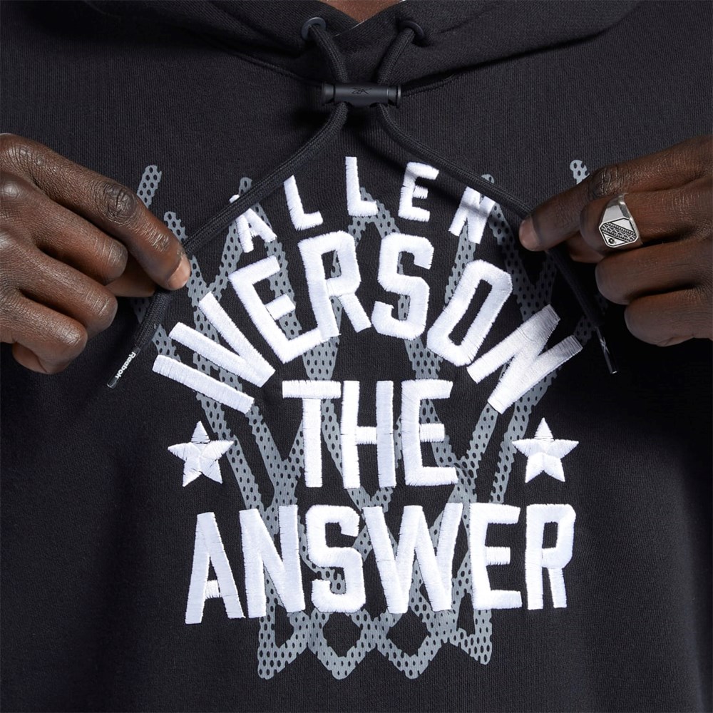 Black Reebok Iverson Basketball Fleece Hoodie | HB1190