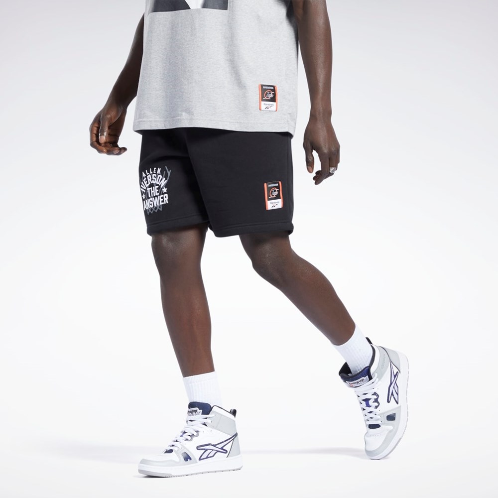 Black Reebok Iverson Basketball Fleece Shorts | HE2208