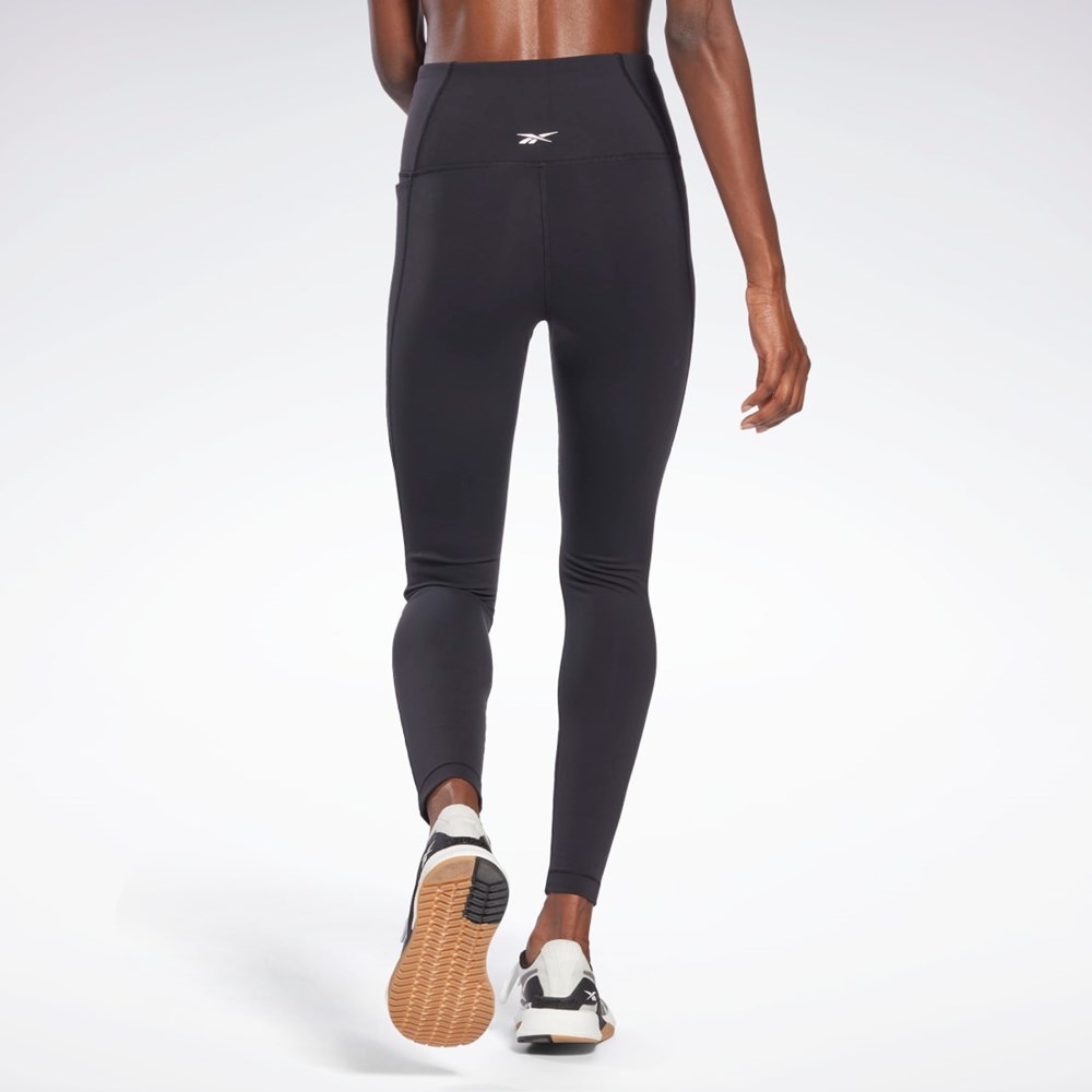 Black Reebok Lux High-Waisted Tights | HB2027