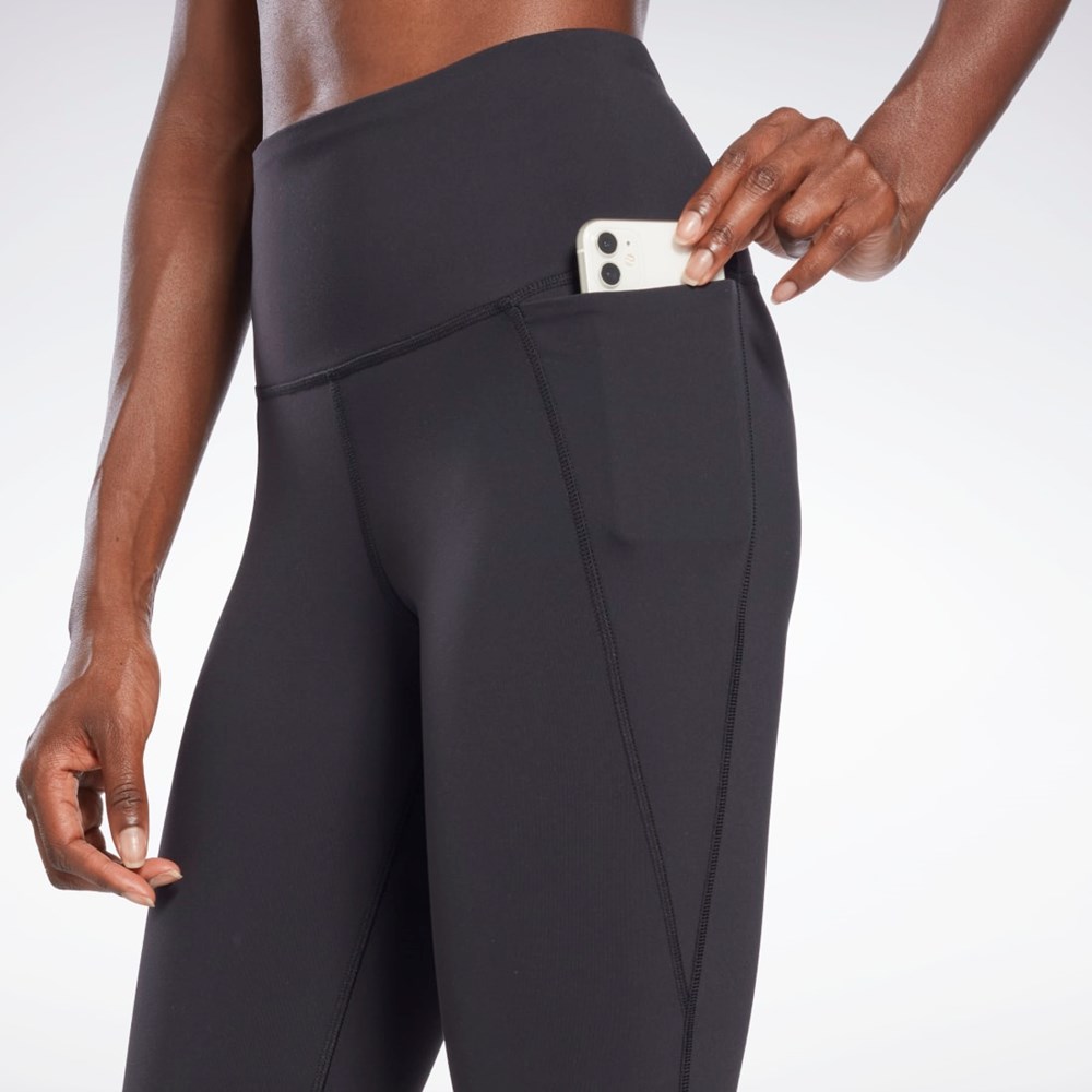 Black Reebok Lux High-Waisted Tights | HB2027