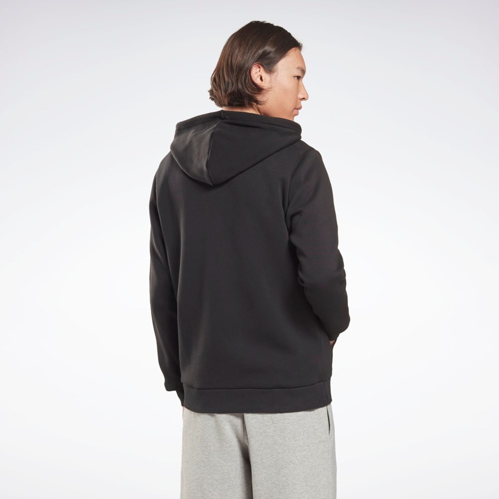 Black Reebok Reebok Identity Fleece Zip-Up Hoodie | HG4450