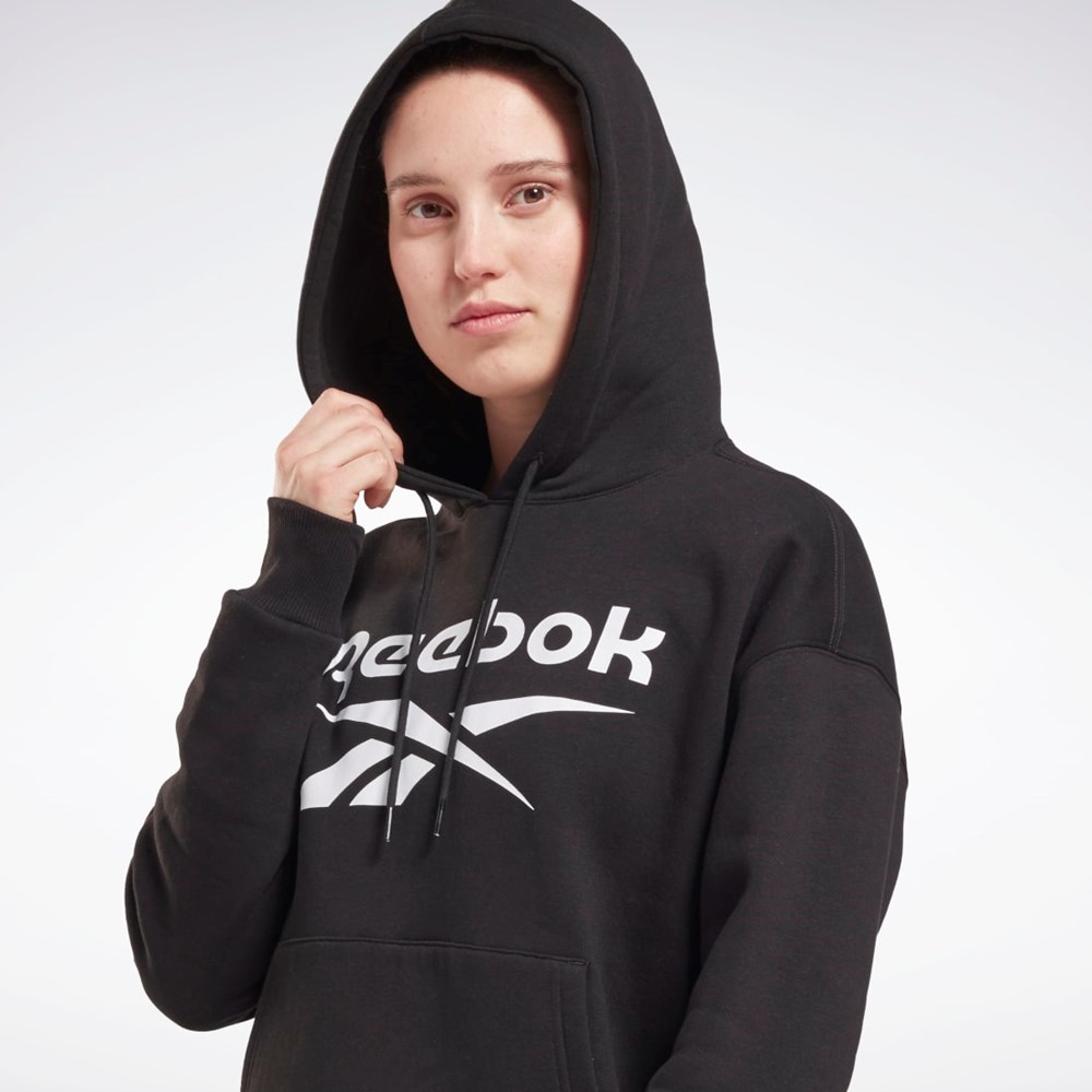 Black Reebok Reebok Identity Logo Fleece Pullover Hoodie | GS9392