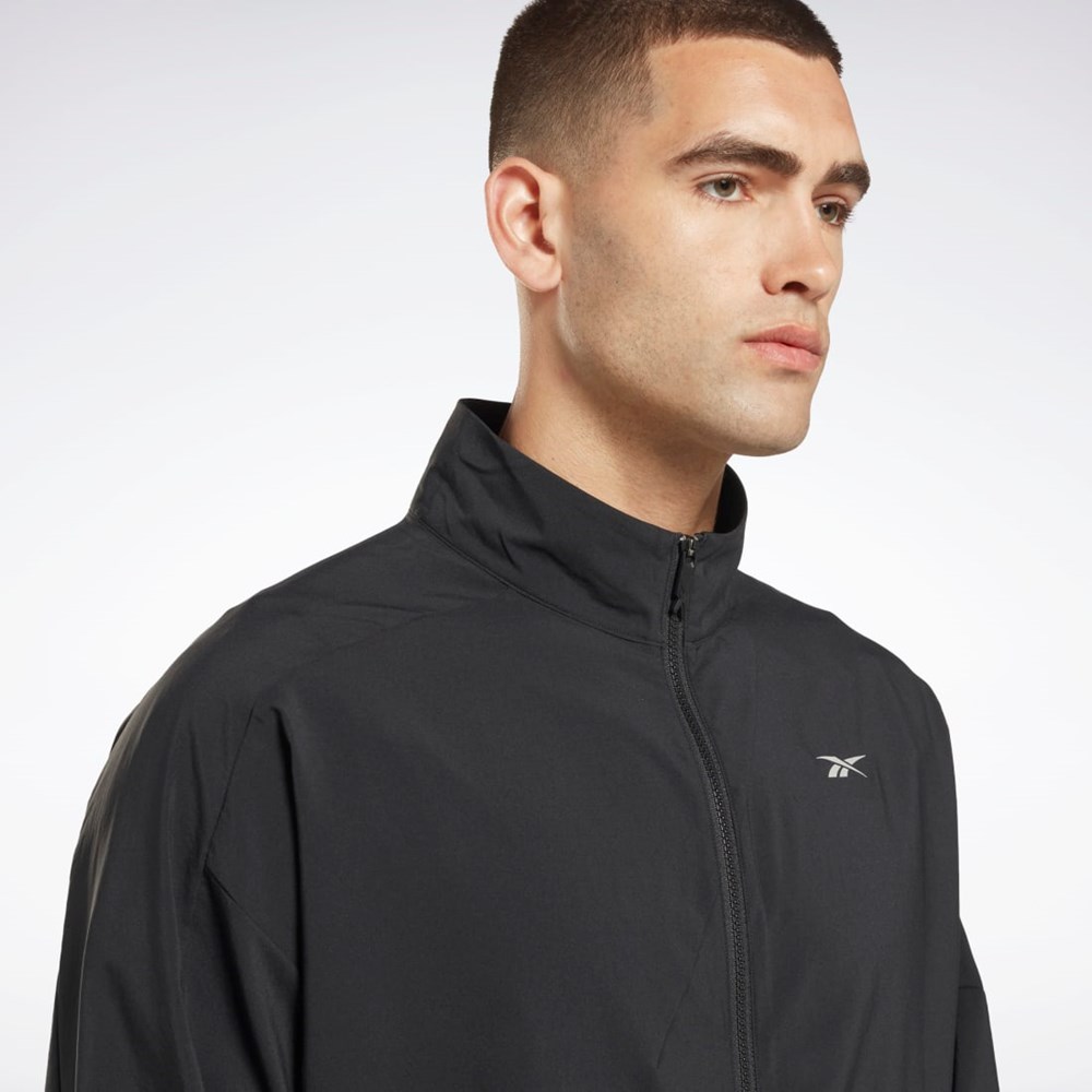 Black Reebok Running Woven Wind Jacket | HI0053