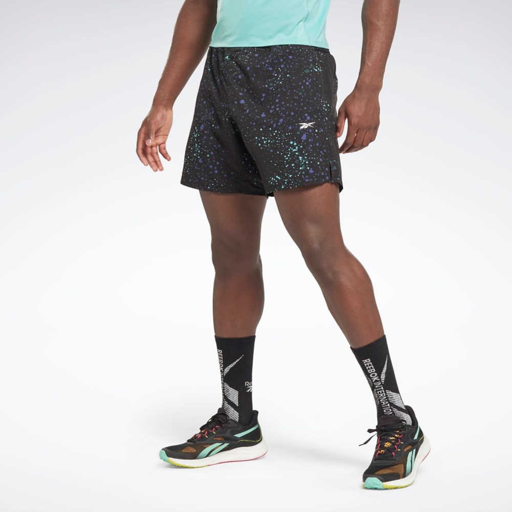 Black Reebok Strength Allover Print Shorts | HG4070