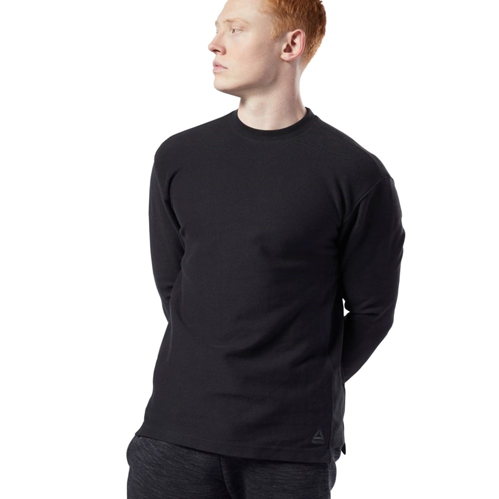 Black Reebok Training Essentials Twill Crew | EC0796
