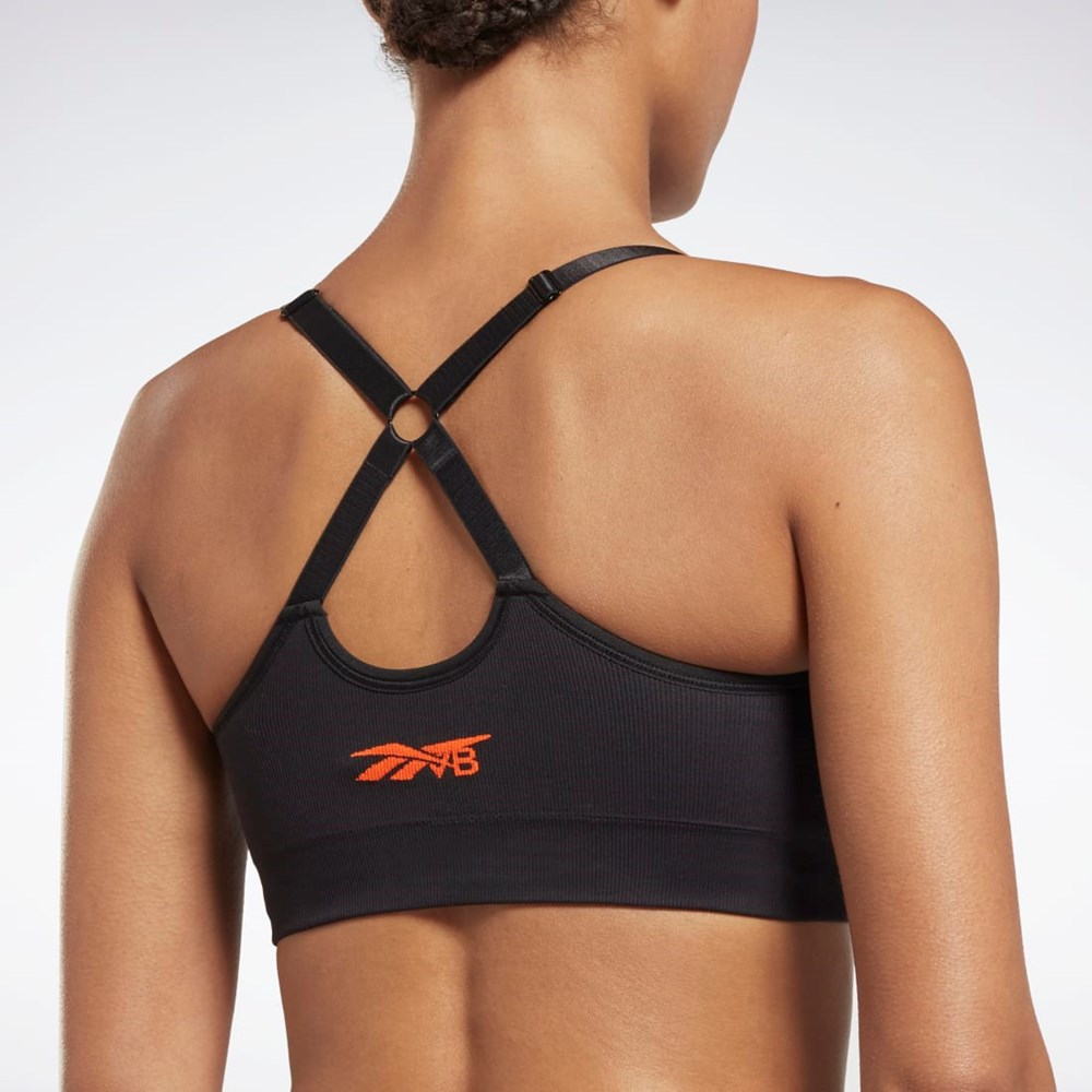 Black Reebok Victoria Beckham Light-Impact Seamless Bra | HG2823