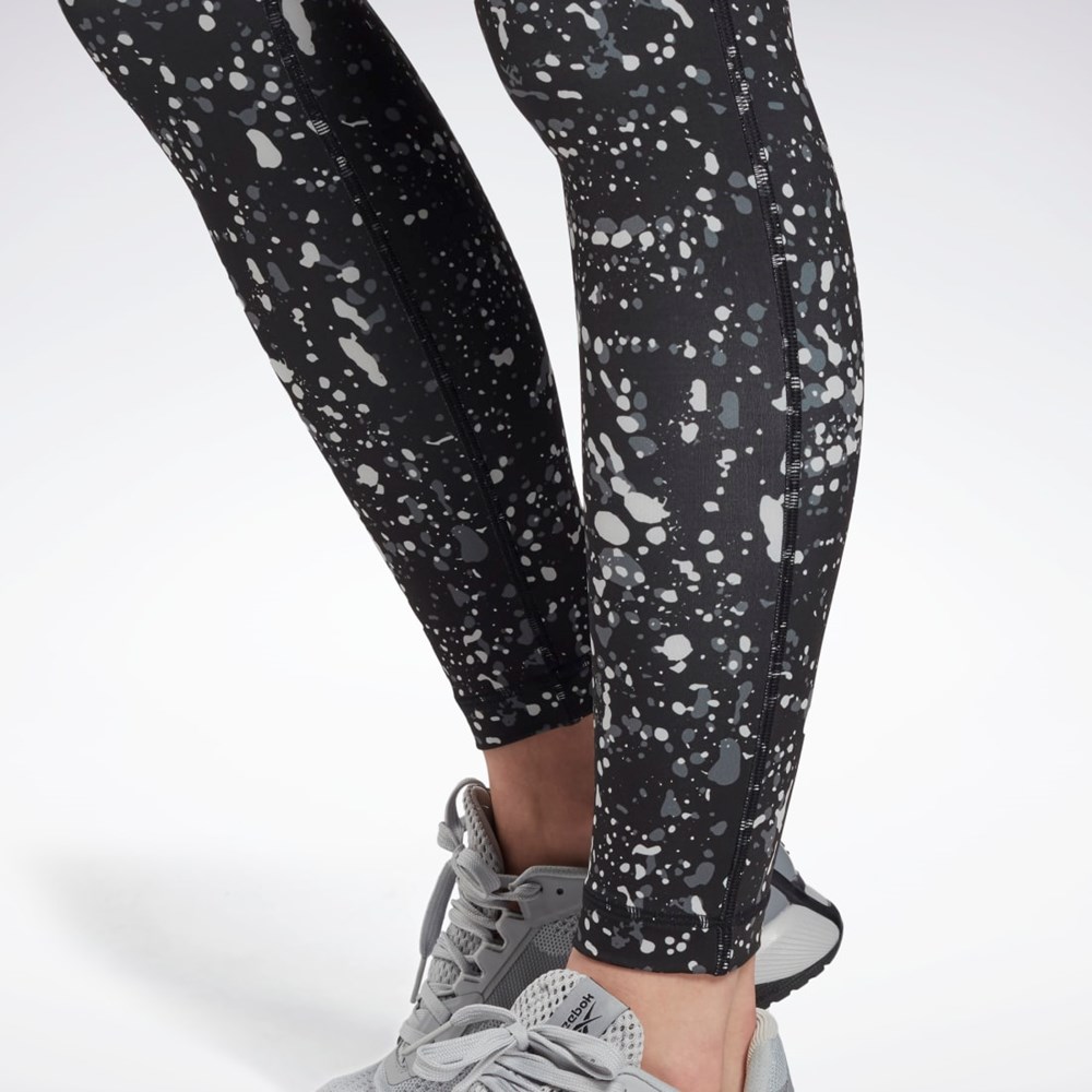 Black Reebok Workout Ready Printed Leggings | GS1949