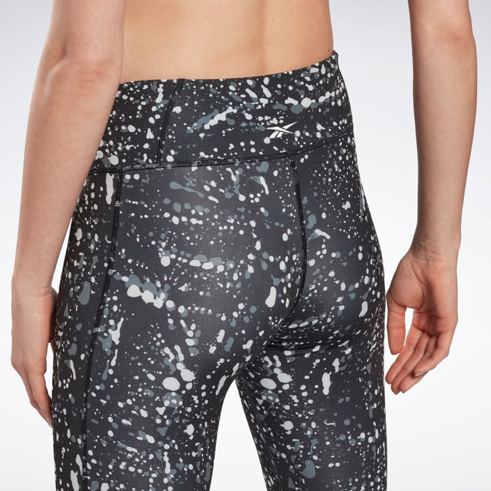 Black Reebok Workout Ready Printed Leggings | GS1949