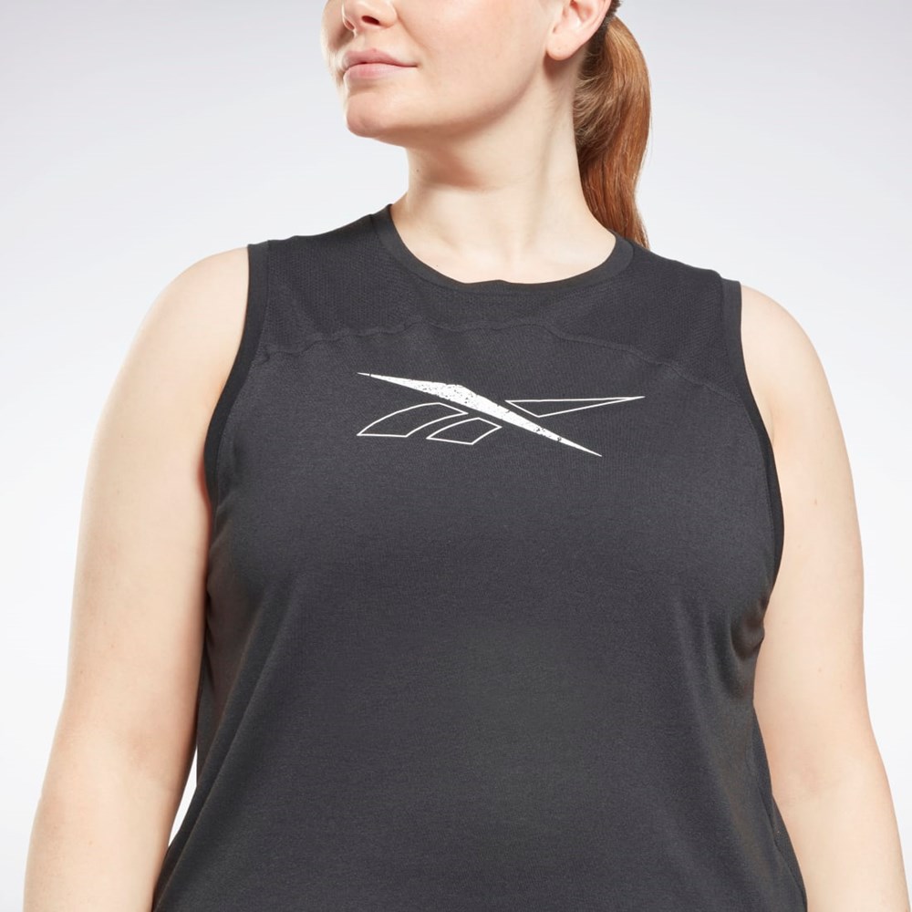 Black Reebok Workout Ready Supremium Tank Top (Plus Size) | GR9252