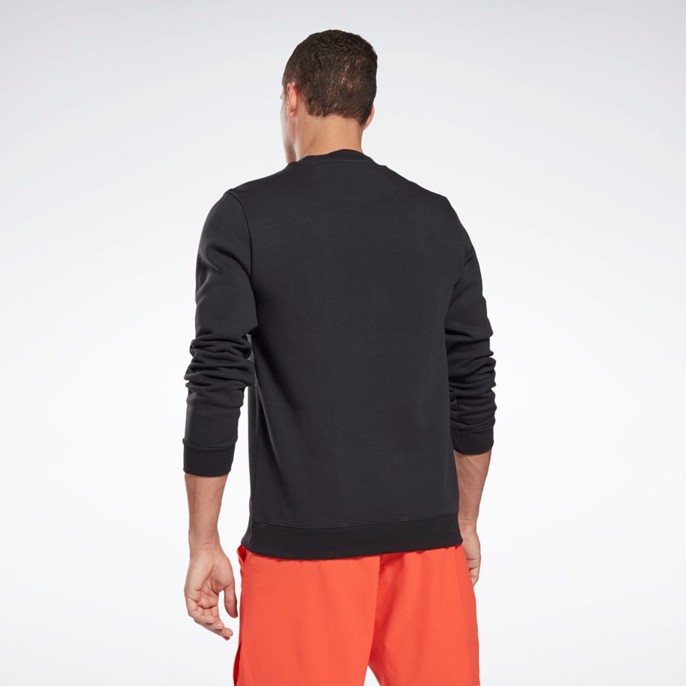 Black / White Reebok Reebok Identity Fleece Crew Sweatshirt | GR1654
