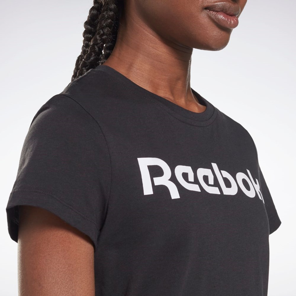 Black / White Reebok Training Essentials Graphic Tee | GU8329