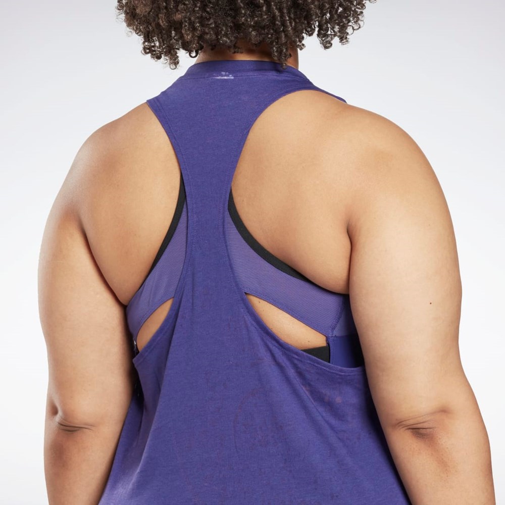Bold Purple Reebok Burnout Tank Top (Plus Size) | HL4348