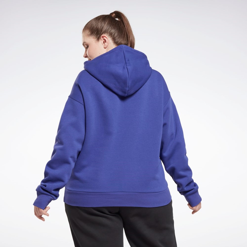 Bold Purple Reebok Reebok Identity Logo Fleece Pullover Hoodie (Plus Size) | HN4372