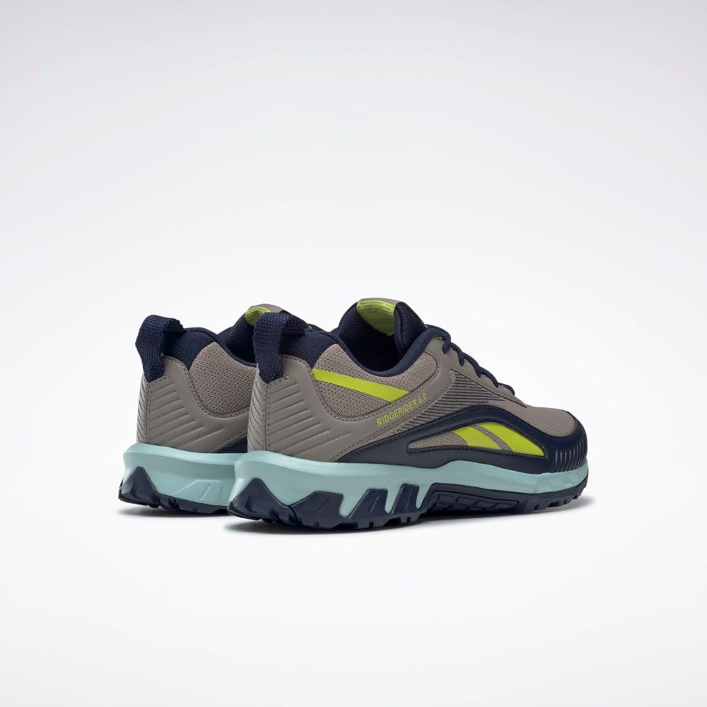 Boulder Grey / Acid Yellow / Vector Navy Reebok Ridgerider 6 Shoes | GX2249