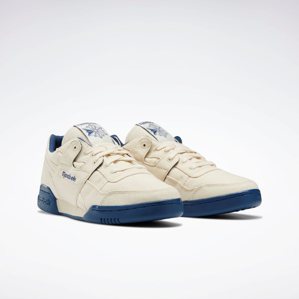 Chalk / Chalk / Batik Blue Reebok Workout Plus Shoes | GZ3653