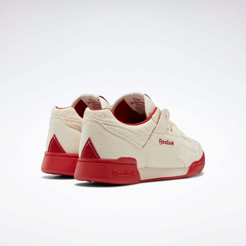 Chalk / Chalk / Flash Red Reebok Workout Plus Shoes | GZ3654