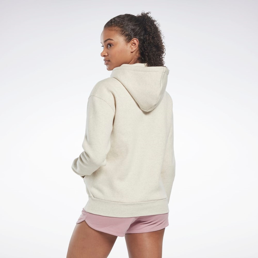 Classic White Mel Reebok Reebok Identity Logo Fleece Pullover Hoodie | HK6813