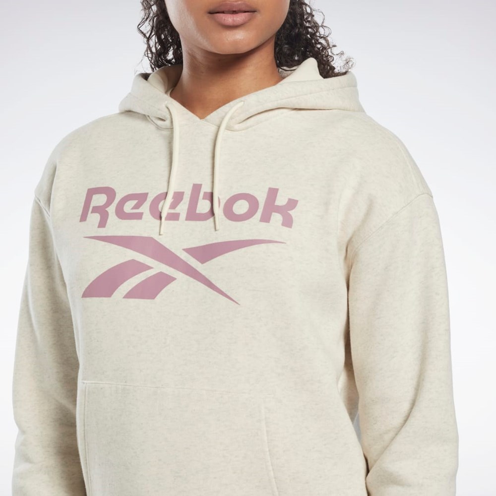 Classic White Mel Reebok Reebok Identity Logo Fleece Pullover Hoodie | HK6813