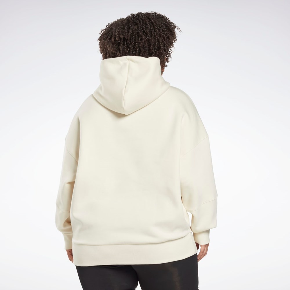 Classic White Reebok Studio Recycled Oversize Hoodie (Plus Size) | HN4337