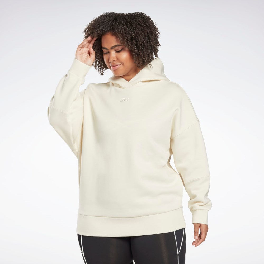 Classic White Reebok Studio Recycled Oversize Hoodie (Plus Size) | HN4337