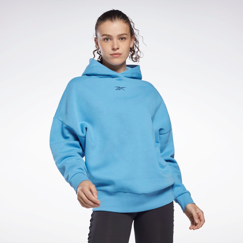 Essential Blue Reebok Studio Recycled Oversize Hoodie | H51825