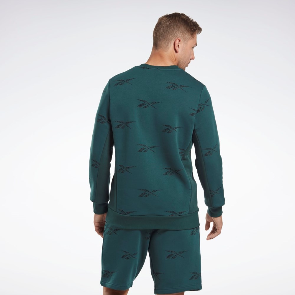 Forest Green Reebok Reebok Identity Vector Fleece Crew Sweatshirt | HM9321