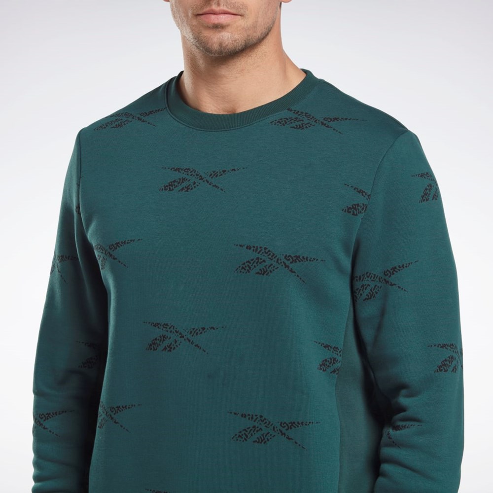 Forest Green Reebok Reebok Identity Vector Fleece Crew Sweatshirt | HM9321