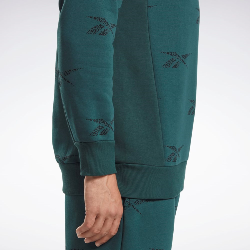 Forest Green Reebok Reebok Identity Vector Fleece Crew Sweatshirt | HM9321