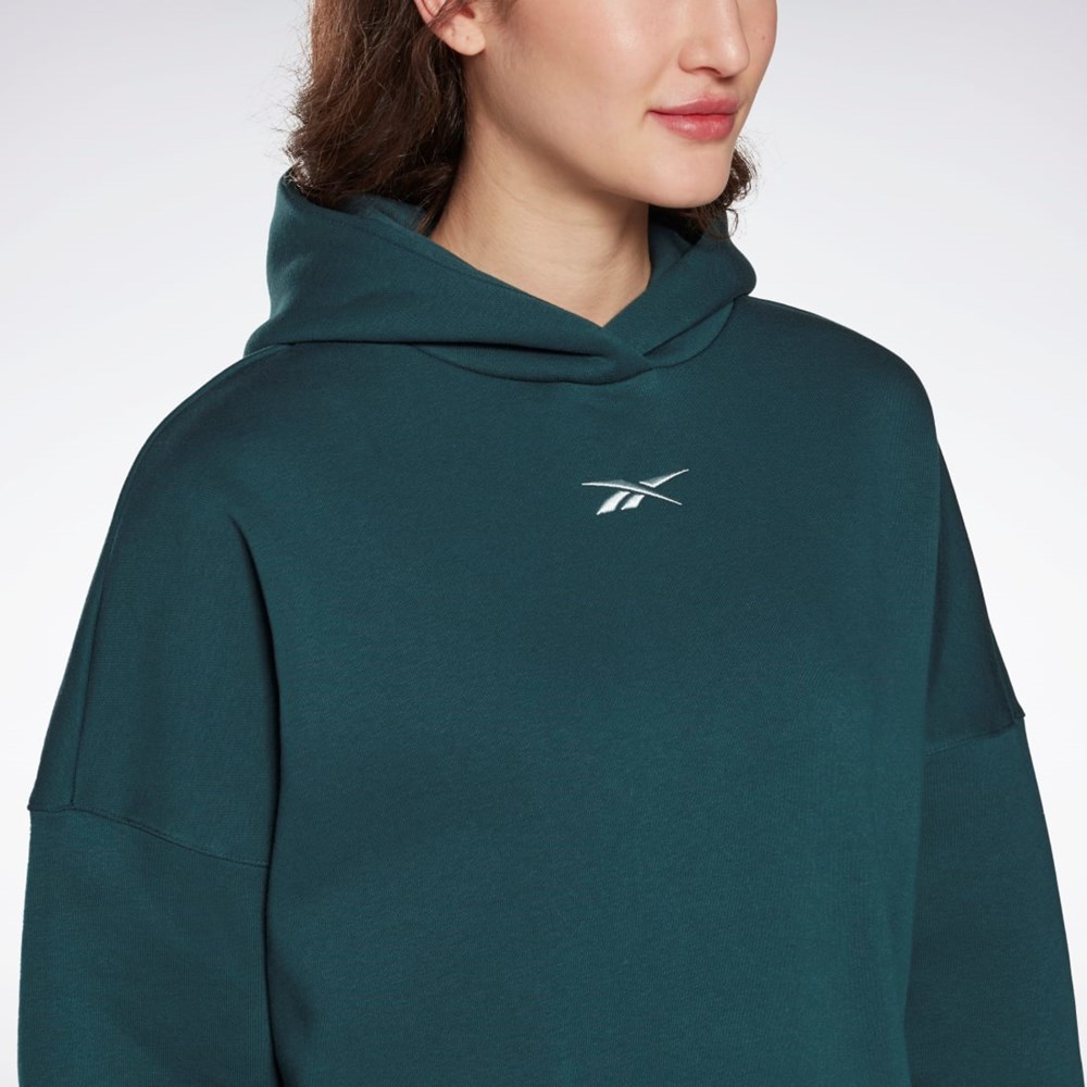 Forest Green Reebok Studio Recycled Oversize Hoodie | HM5091