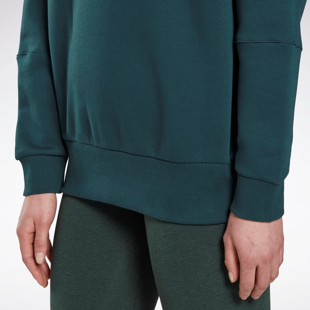 Forest Green Reebok Studio Recycled Oversize Hoodie | HM5091