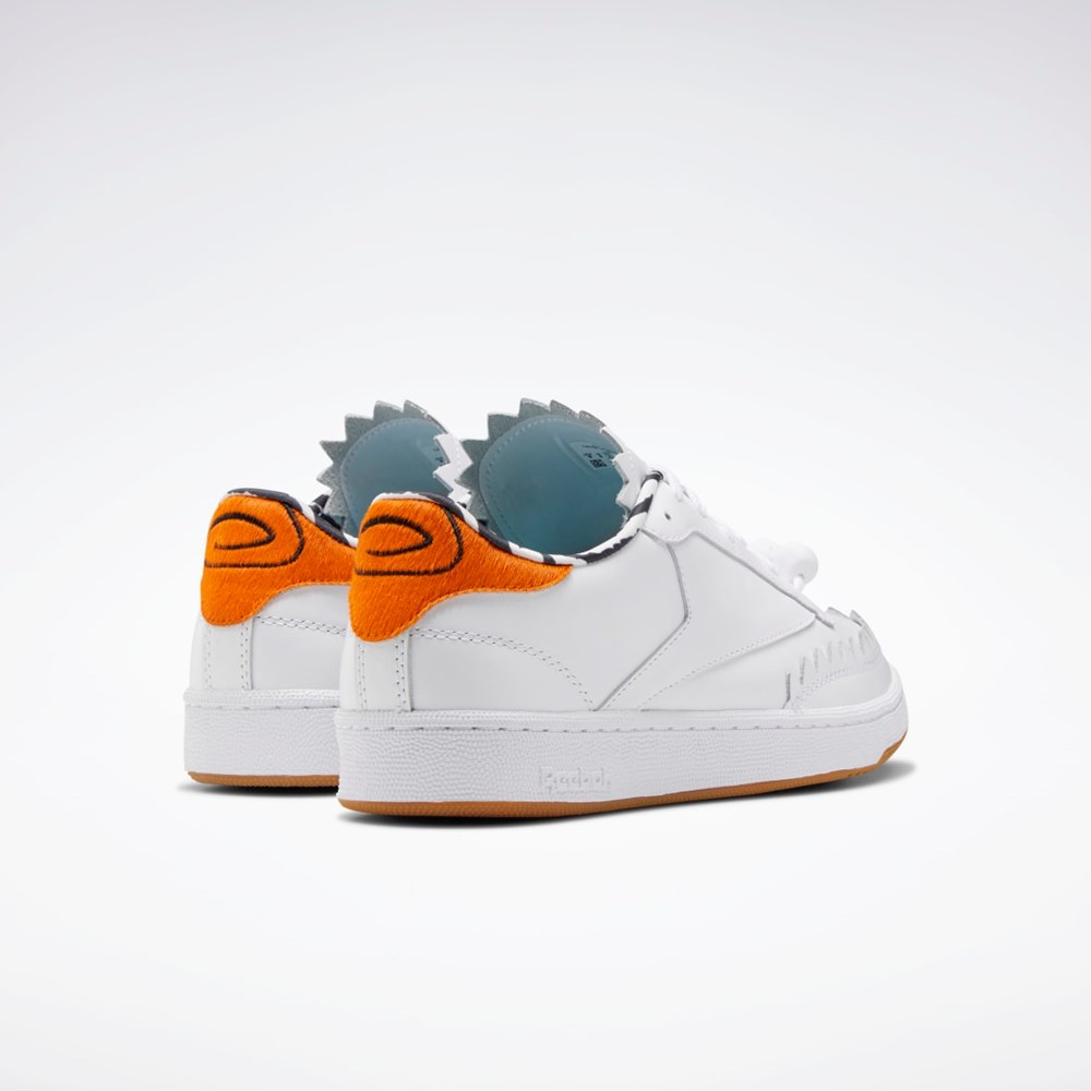 Ftwr White / Black / Thermal Orange Reebok THE FLINTSTONES Club C Shoes | GX3972