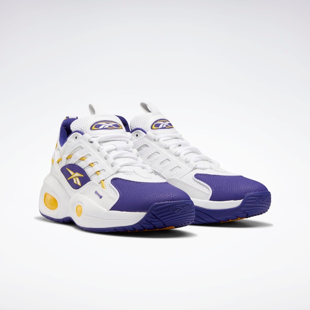 Ftwr White / Bold Purple / Always Yellow Reebok Reebok Solution Mid Basketball Shoes | GW4377