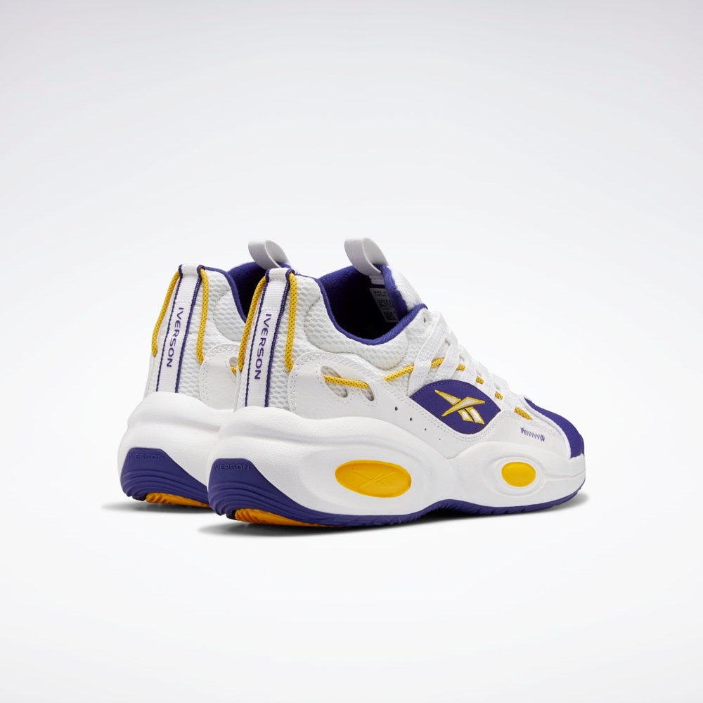 Ftwr White / Bold Purple / Always Yellow Reebok Reebok Solution Mid Basketball Shoes | GW4377