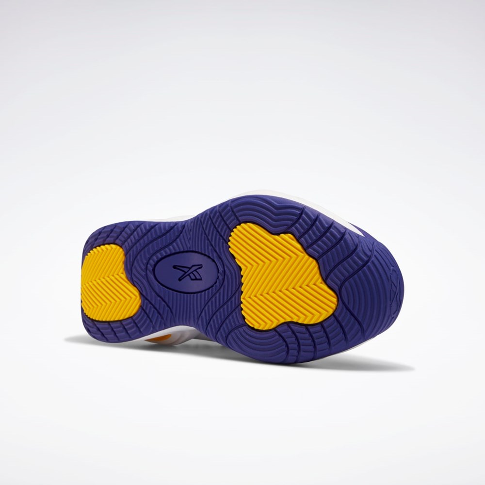 Ftwr White / Bold Purple / Always Yellow Reebok Reebok Solution Mid Basketball Shoes | GW4377