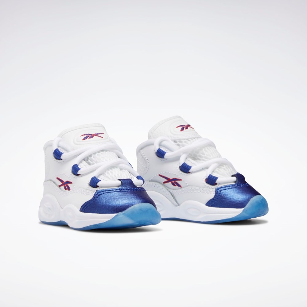 Ftwr White / Classic Cobalt / Vector Red Reebok Question Mid Shoes - Toddler | GY8825
