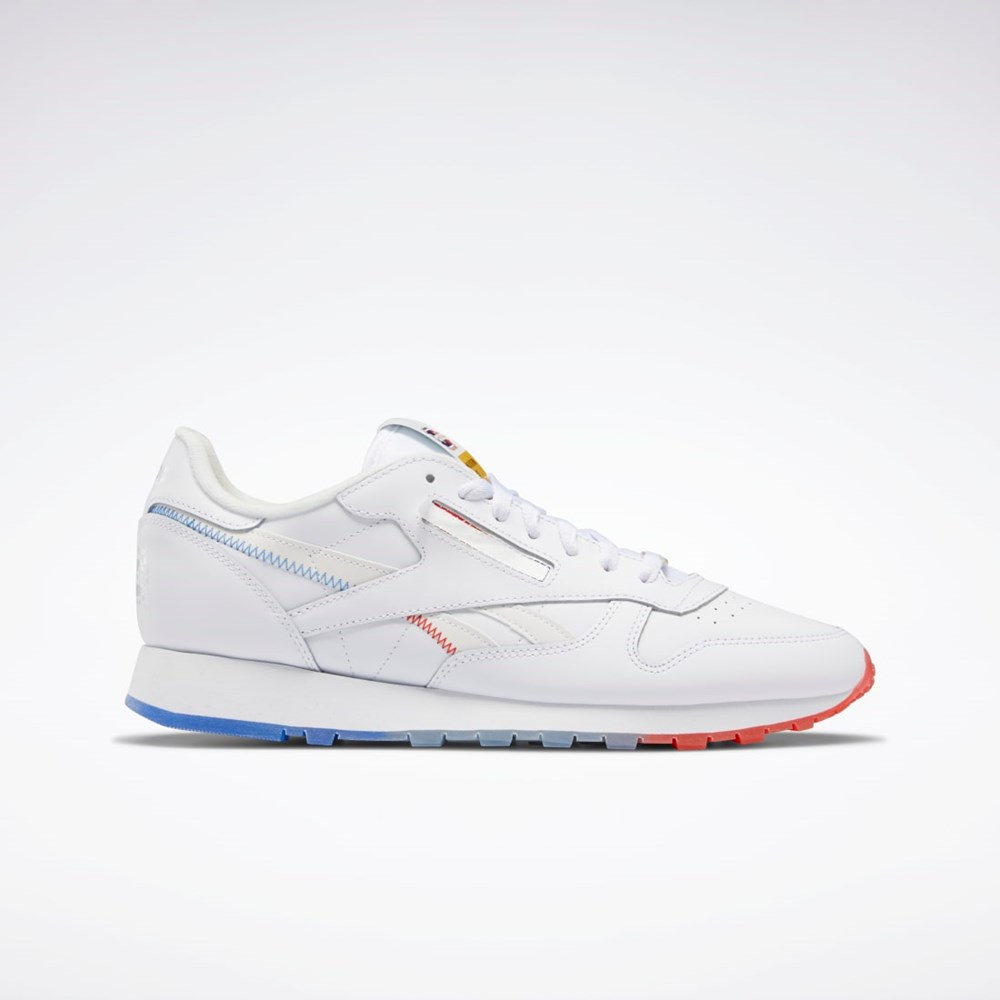 Ftwr White / Echo Blue / Instinct Red Reebok Popsicle Classic Leather Shoes | GY2430
