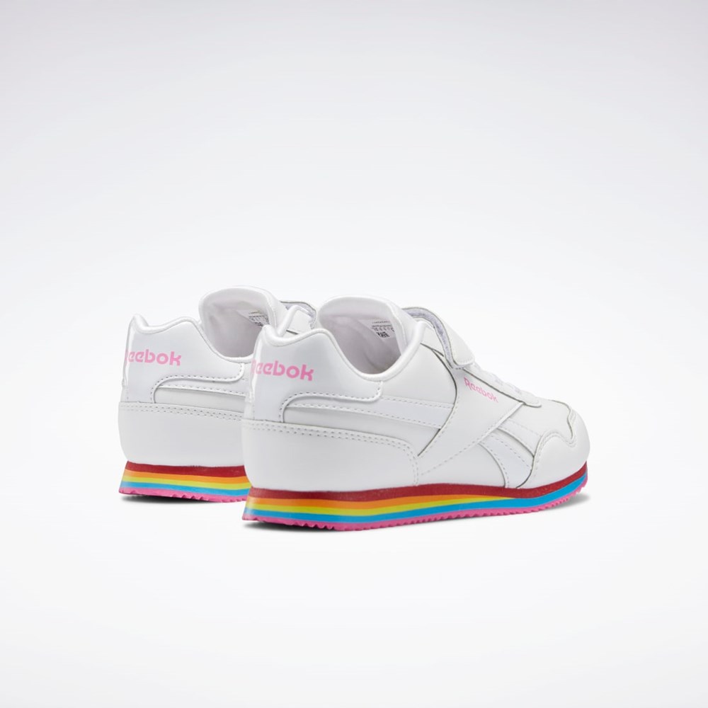 Ftwr White / Ftwr White / True Pink Reebok Reebok Royal CL Jog 3 1V Shoes - Preschool | GW3752