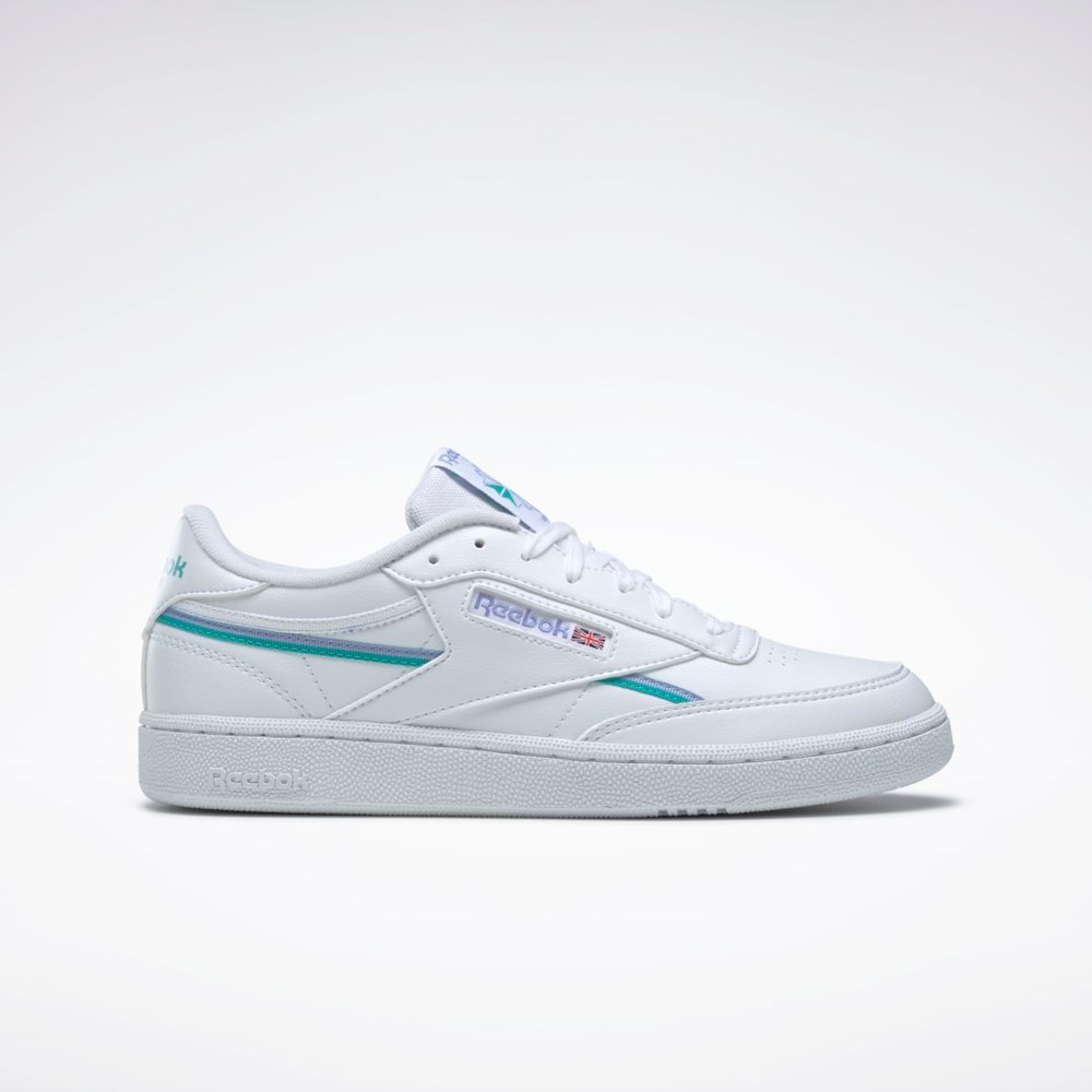 Ftwr White / Lilac Glow / Classic Teal Reebok Club C 85 Vegan Shoes | GY9733