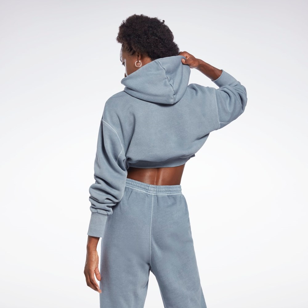 Gable Grey Reebok Les Mills® Natural Dye Crop Hoodie | HD4163
