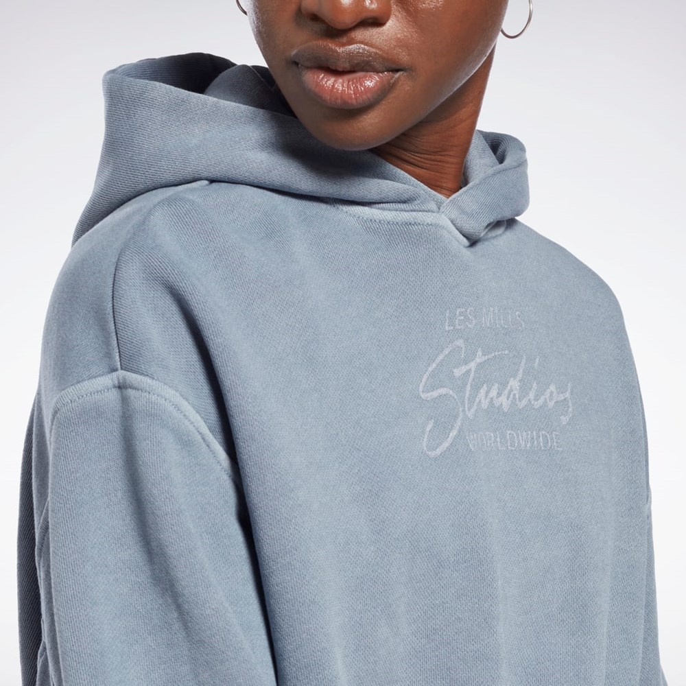 Gable Grey Reebok Les Mills® Natural Dye Crop Hoodie | HD4163