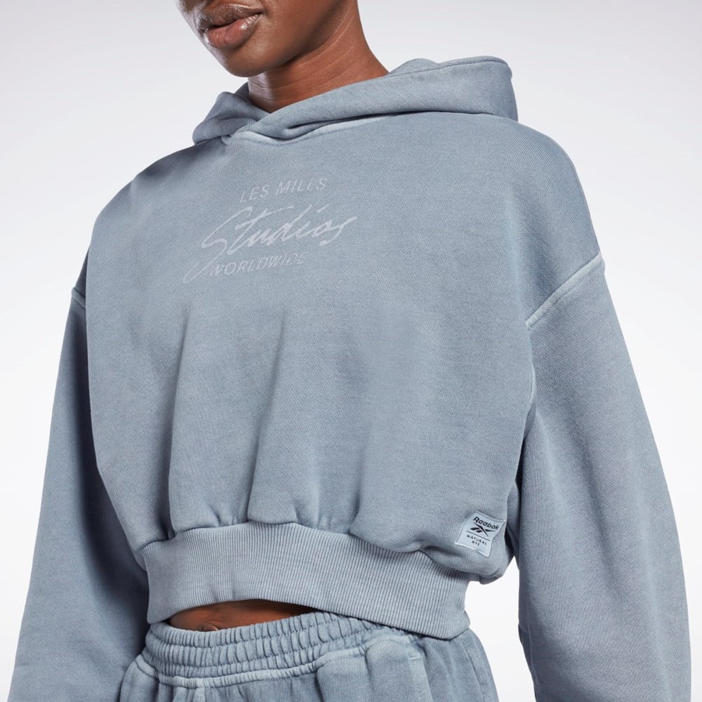 Gable Grey Reebok Les Mills® Natural Dye Crop Hoodie | HD4163