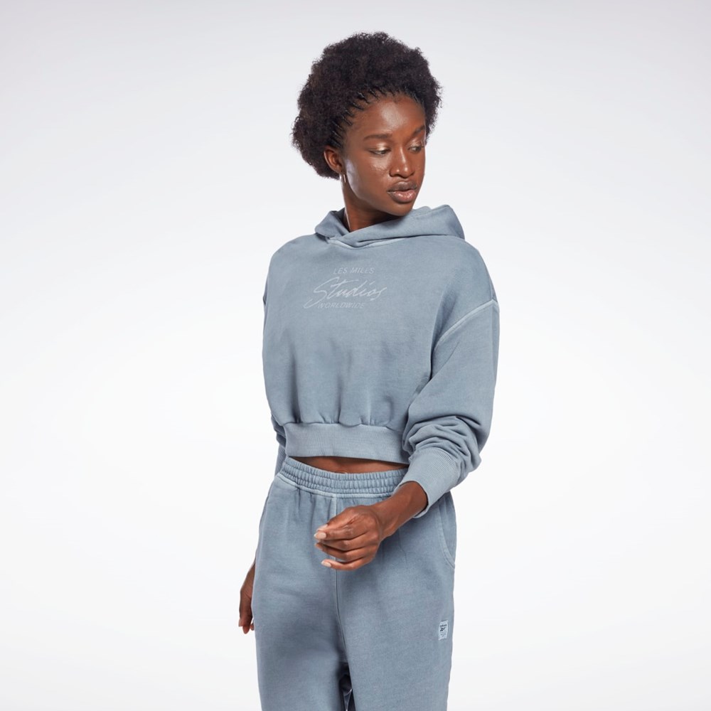 Gable Grey Reebok Les Mills® Natural Dye Crop Hoodie | HD4163
